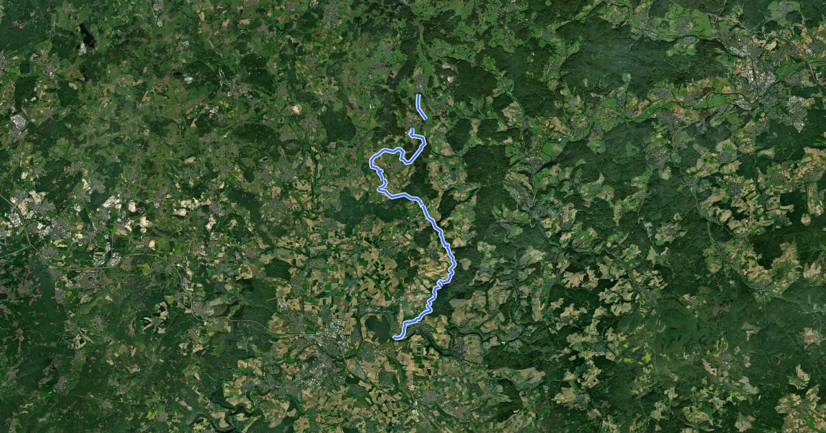 Маршрут Kerkerbachtal-Radweg на спутниковом снимке