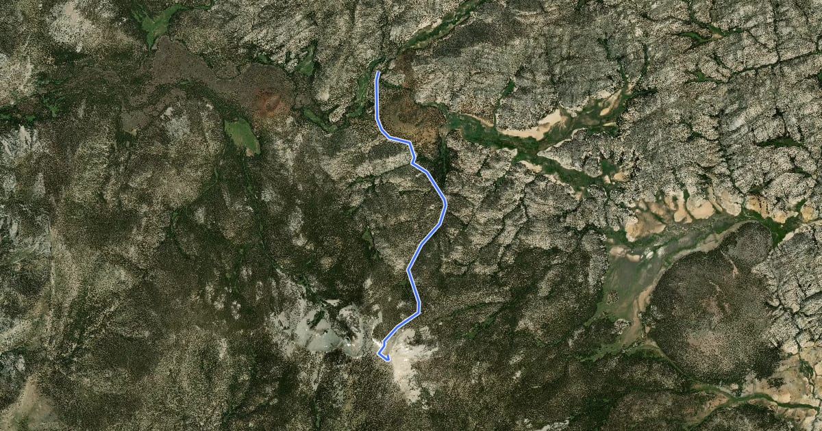 Маршрут Kern Peak Trail на спутниковом снимке