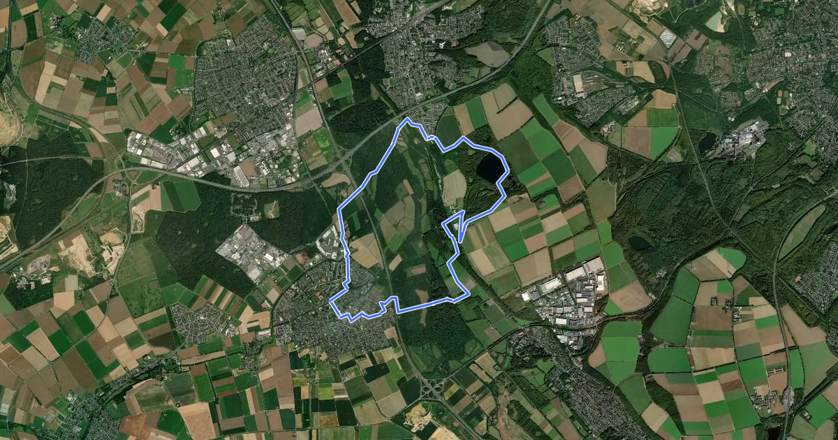 Маршрут Kerpen Rundweg K1 на спутниковом снимке