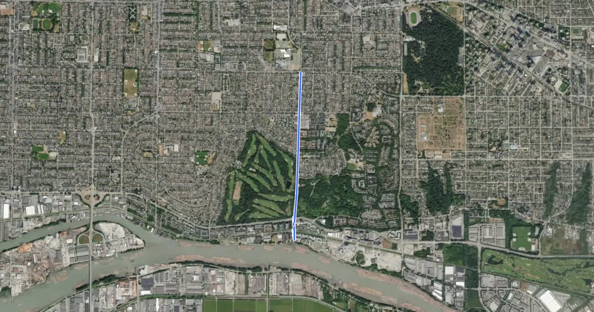 Маршрут Kerr Bikeway на спутниковом снимке