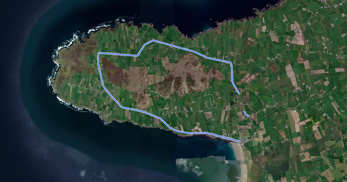 Маршрут Kerry Head Cycleway на спутниковом снимке