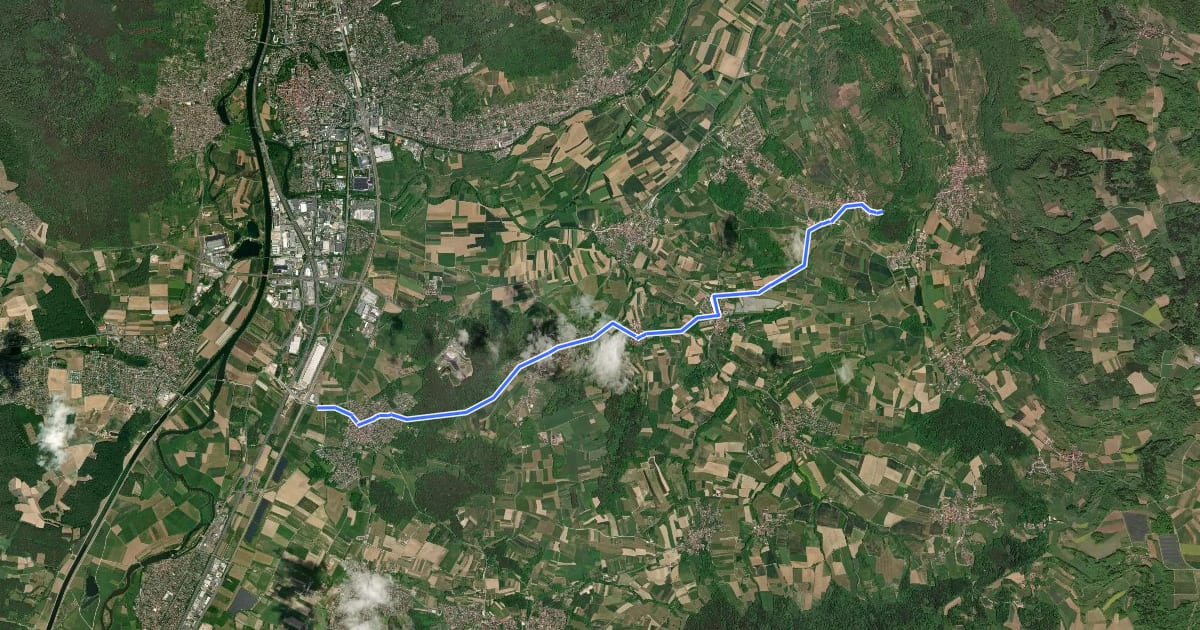 Маршрут Kersbach-Schlaifhausen на спутниковом снимке