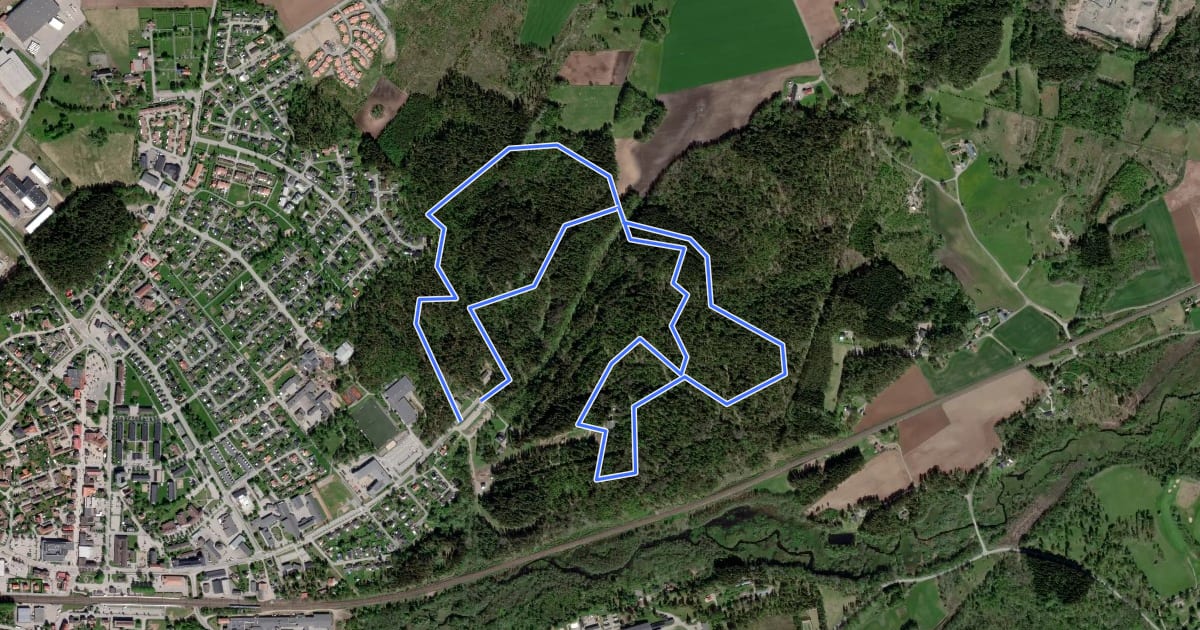Маршрут Kesberget MTB на спутниковом снимке