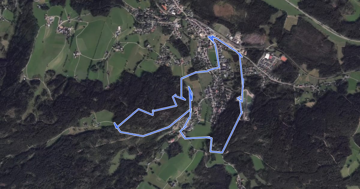 Маршрут Kesslerhöhenweg на спутниковом снимке