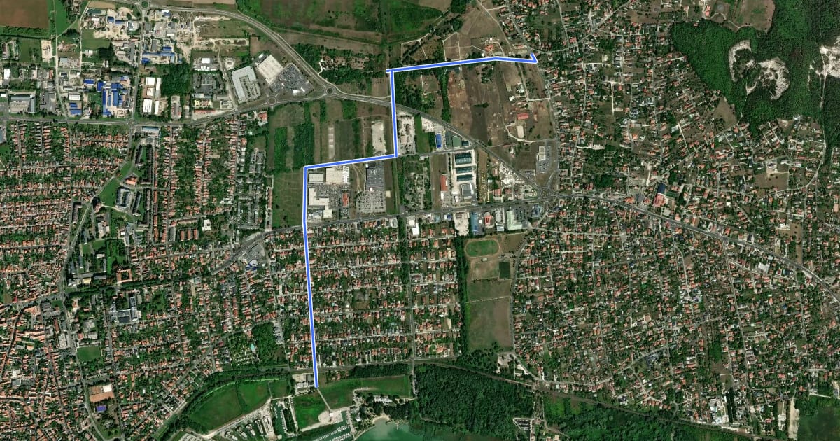 Маршрут Keszthelyi kerékpár út на спутниковом снимке