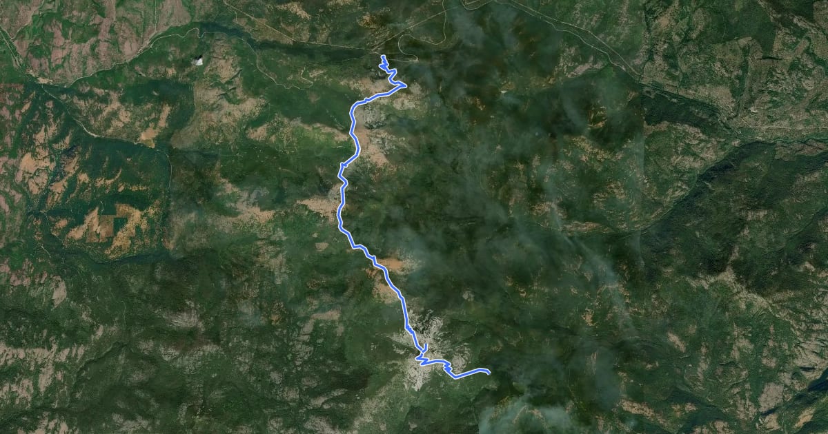 Маршрут Kettle Crest Trail South на спутниковом снимке