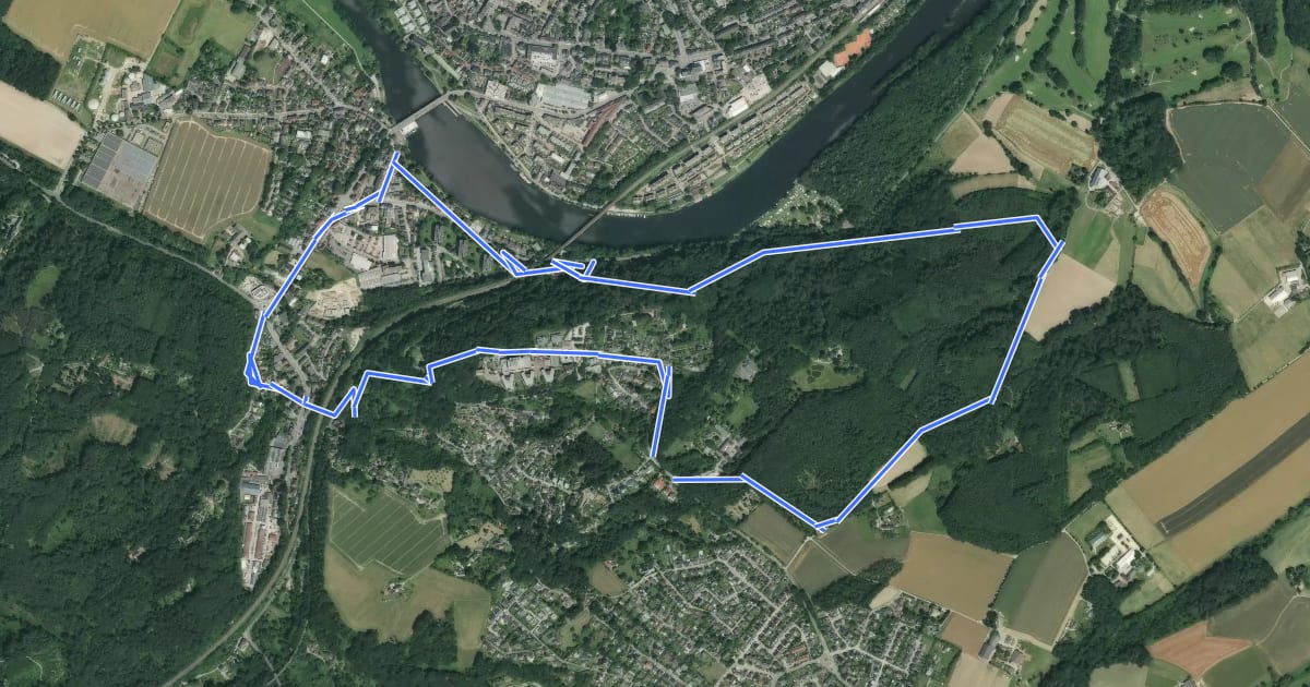Маршрут Kettwig Rundweg A2 на спутниковом снимке