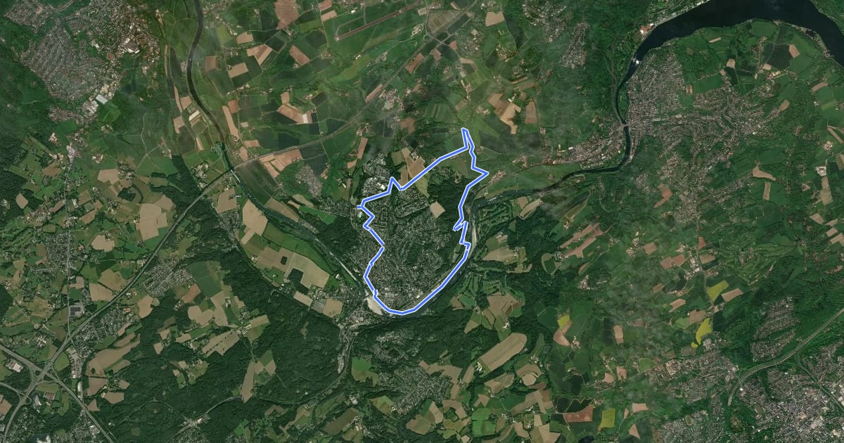 Маршрут Kettwig Rundweg A4 на спутниковом снимке