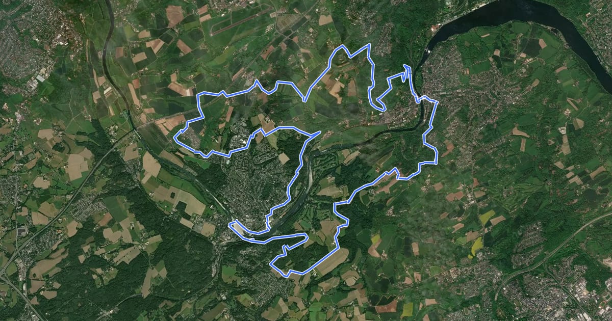 Маршрут Kettwiger Panoramasteig на спутниковом снимке