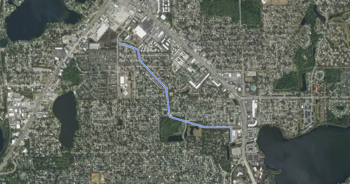 Маршрут Kewannee Trail на спутниковом снимке