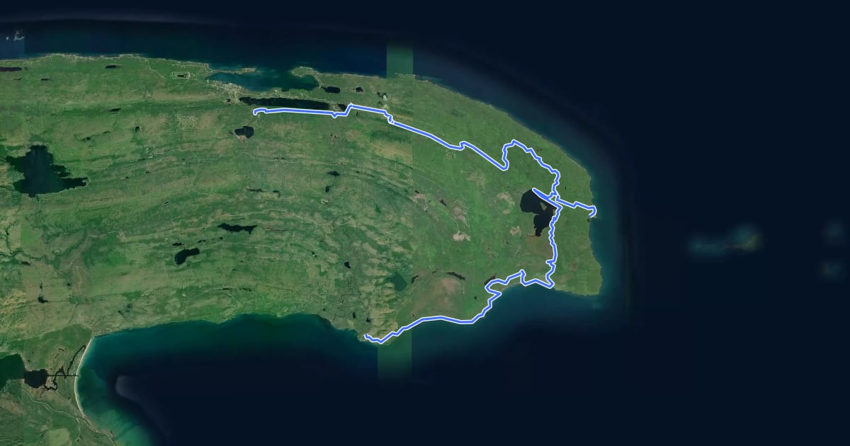 Маршрут Keweenaw Point Trail на спутниковом снимке