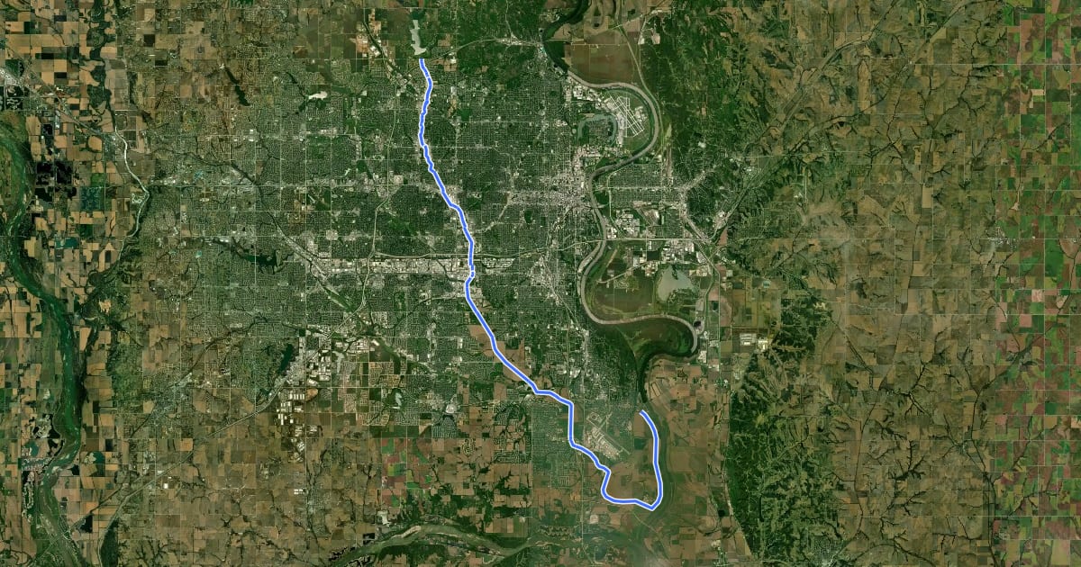 Маршрут Keystone Trail на спутниковом снимке