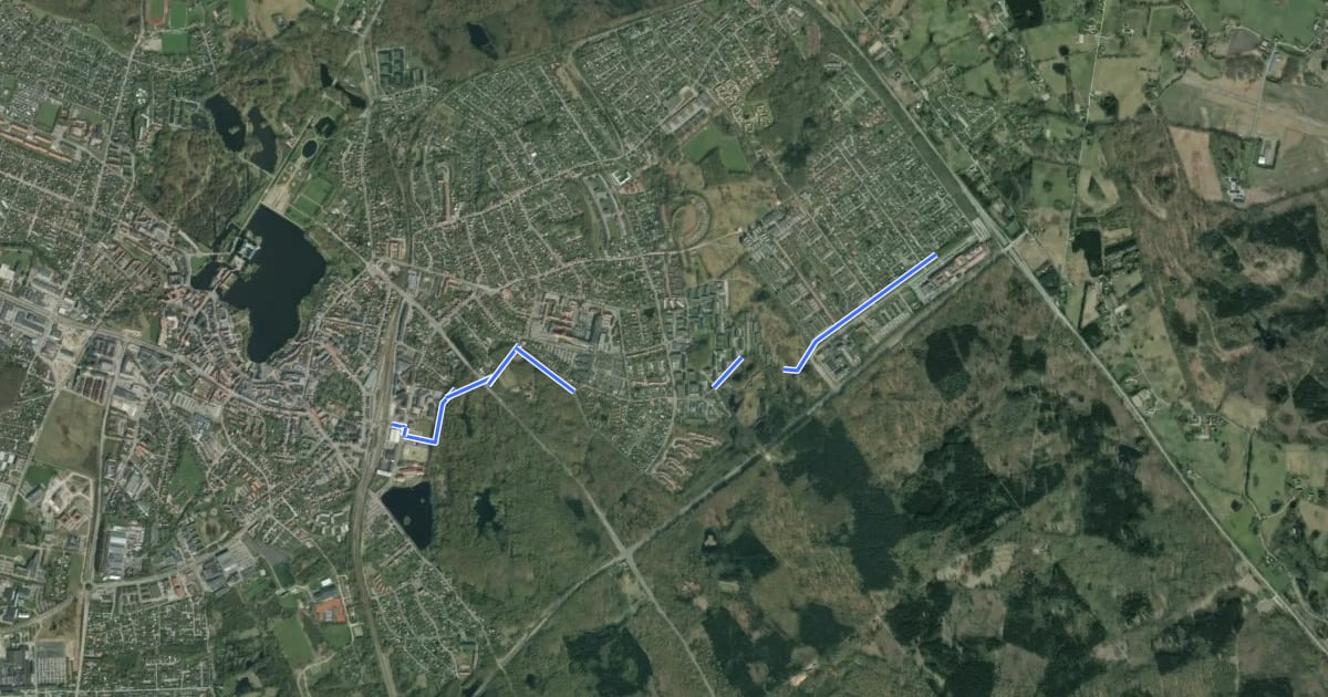 Маршрут Kgs. Vænge ruten на спутниковом снимке