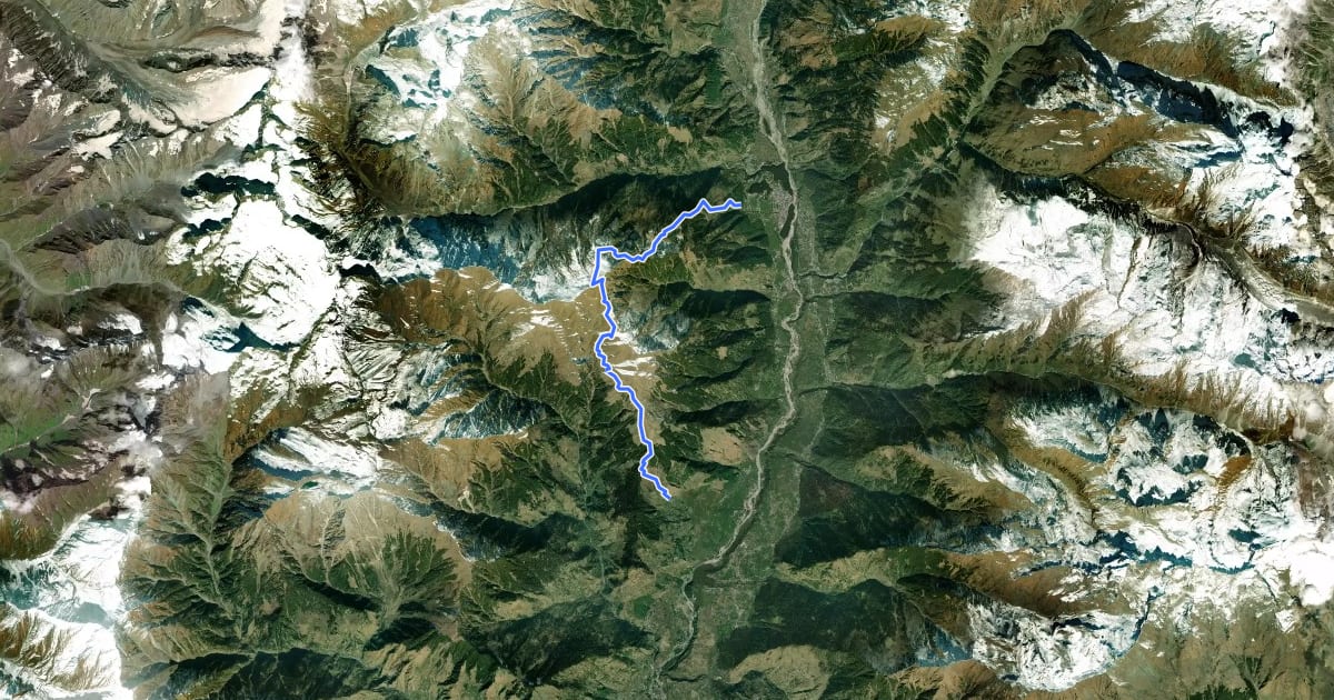 Маршрут Khanpari & Rani Sui на спутниковом снимке