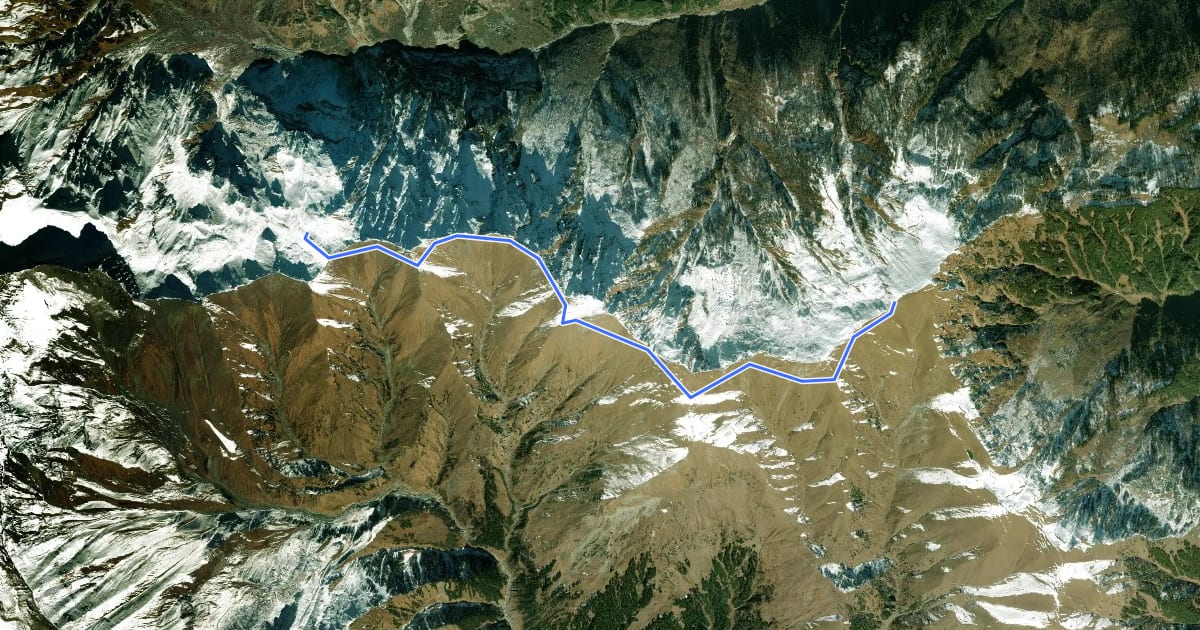 Маршрут Khanpari Tibba - Shila Gaura Tibba на спутниковом снимке