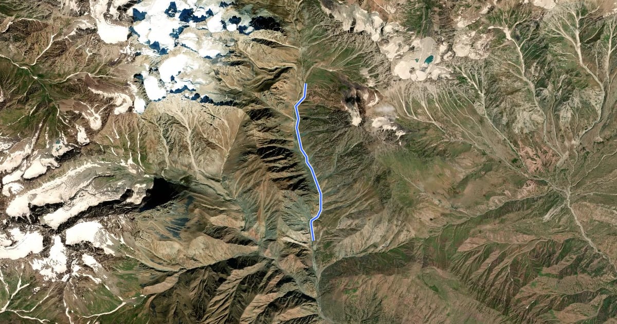 Маршрут Khonaqo river на спутниковом снимке