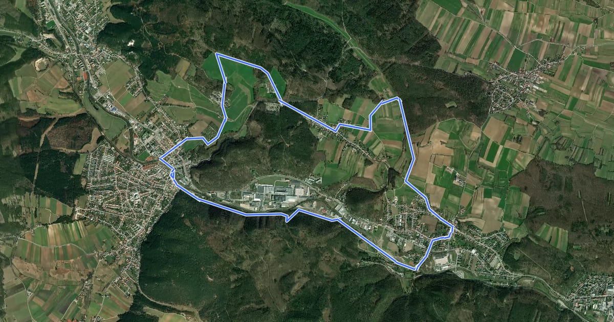 Маршрут KIA Sportage Runde (Berndorf) на спутниковом снимке