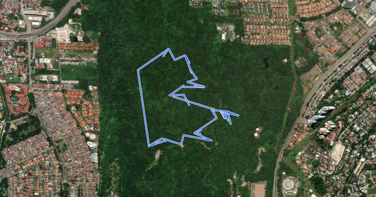 Маршрут Kiara Hills Trail C (Yellow) на спутниковом снимке