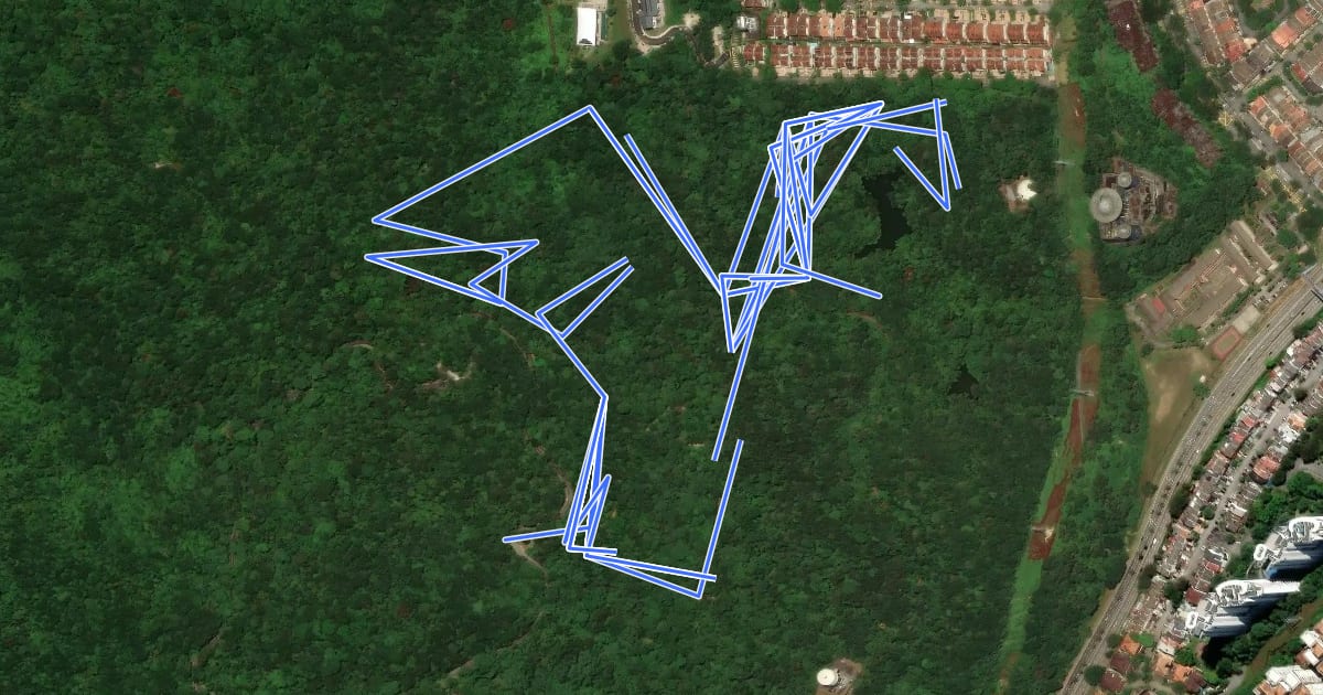 Маршрут Kiara Hills Trail D (Red) на спутниковом снимке