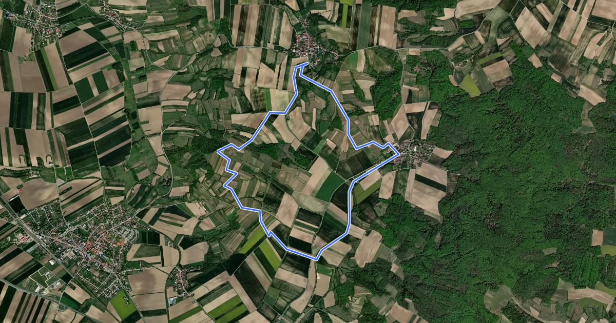 Маршрут Kiblitzer Weg 3 на спутниковом снимке