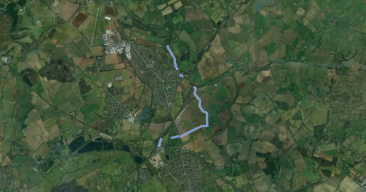 Маршрут Kidlington Circular Walk на спутниковом снимке