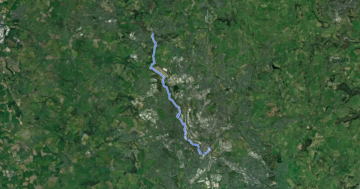 Маршрут Kidsgrove to Stoke Ridgeway на спутниковом снимке