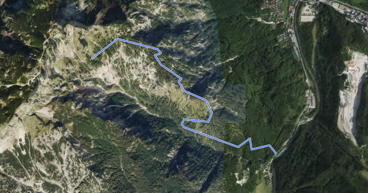 Маршрут Kienbergsteig на спутниковом снимке