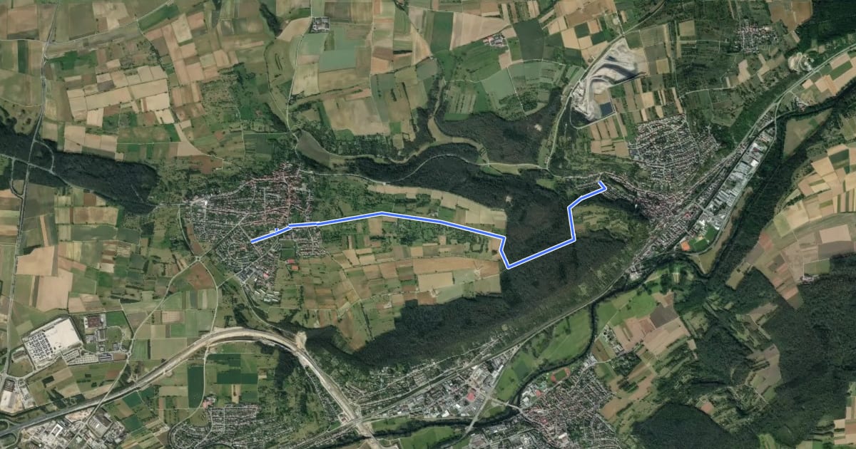 Маршрут Kieselbronn - Enzberg West на спутниковом снимке