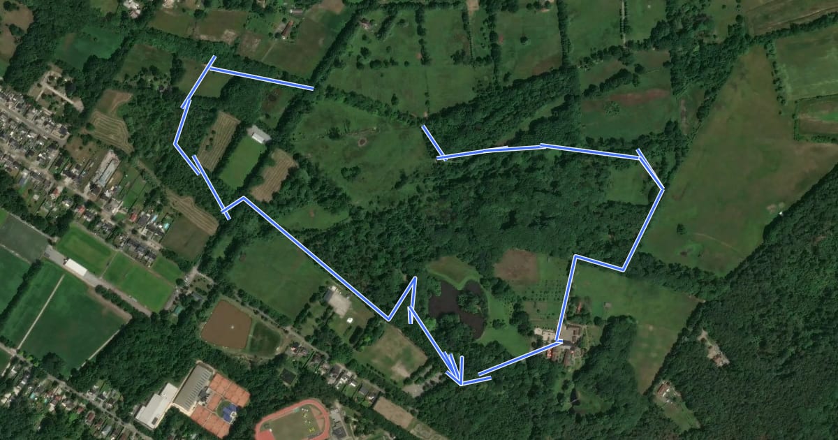 Маршрут Kiewit Wildernis route на спутниковом снимке