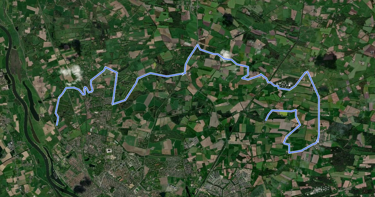 Маршрут Kikkerroute на спутниковом снимке