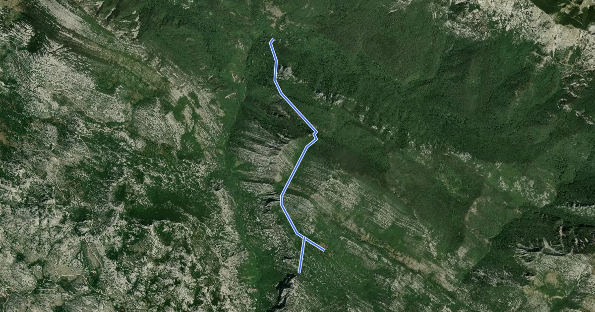 Маршрут Škiljići - Jurasova glavica (spojni put) на спутниковом снимке