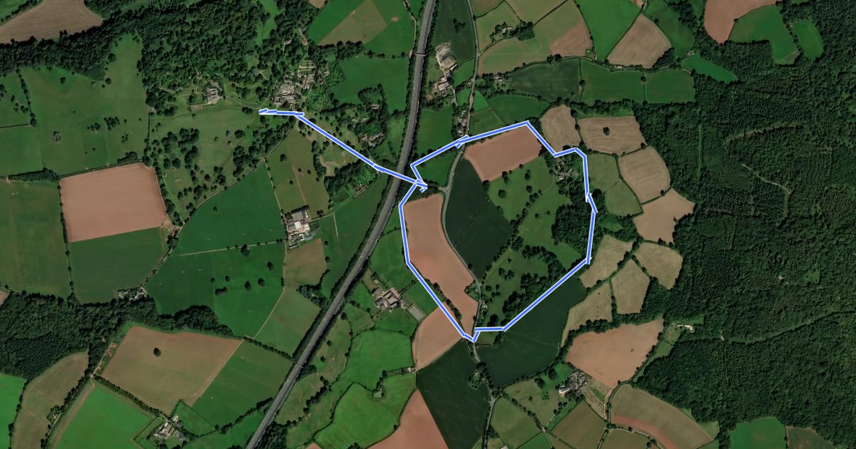 Маршрут Killerton to Sprydon на спутниковом снимке