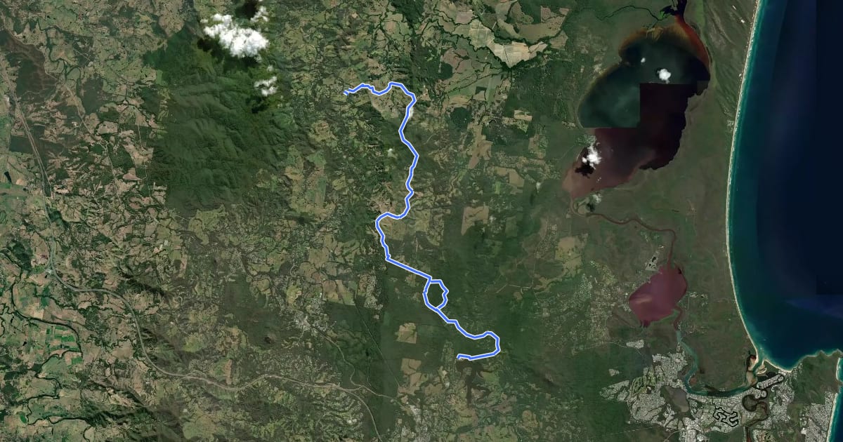 Маршрут Kin Kin to Lake Macdonald на спутниковом снимке