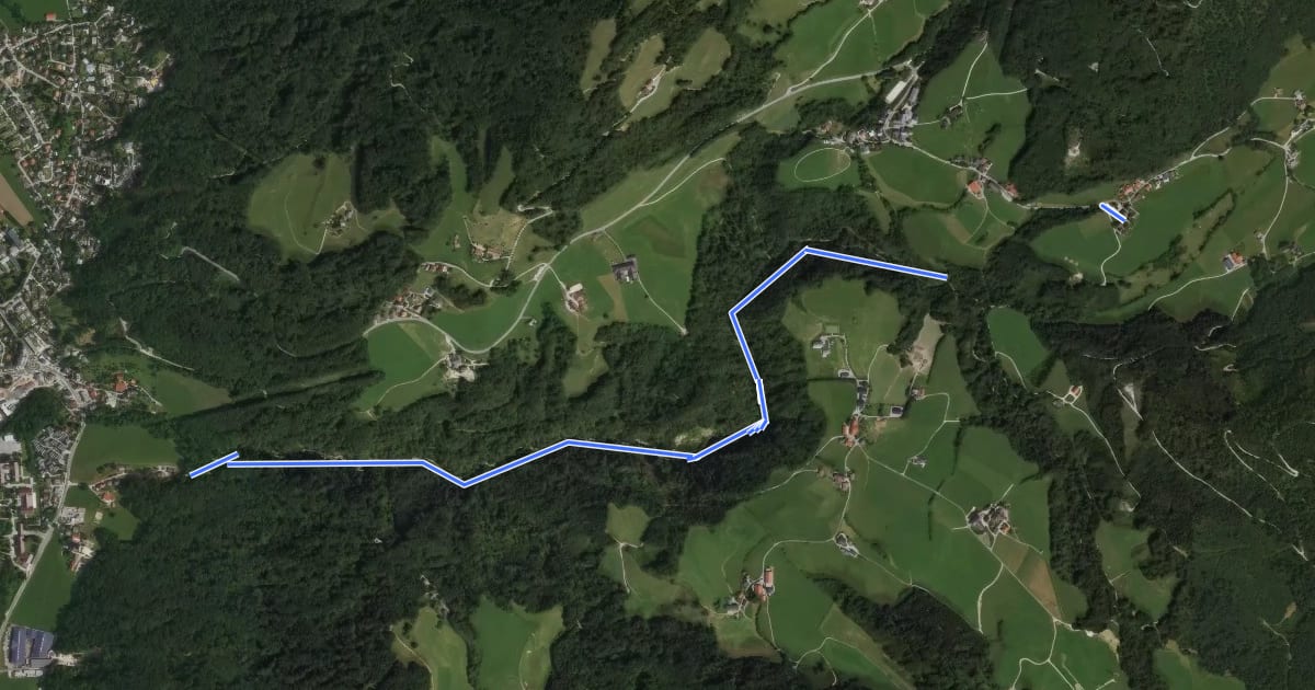 Маршрут Kinder-Wagen Wanderung Glasenbach-Klamm на спутниковом снимке