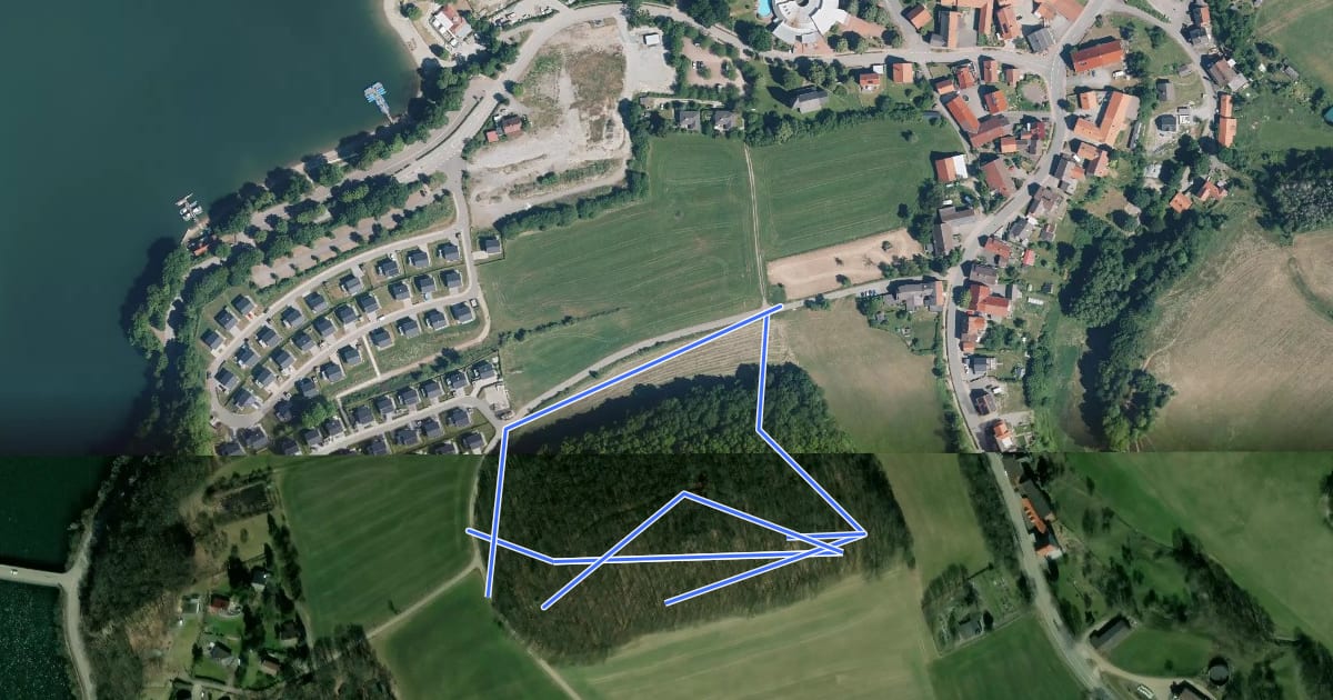 Маршрут Kindererlebnis-Wanderweg Eichhörnchenpfad на спутниковом снимке