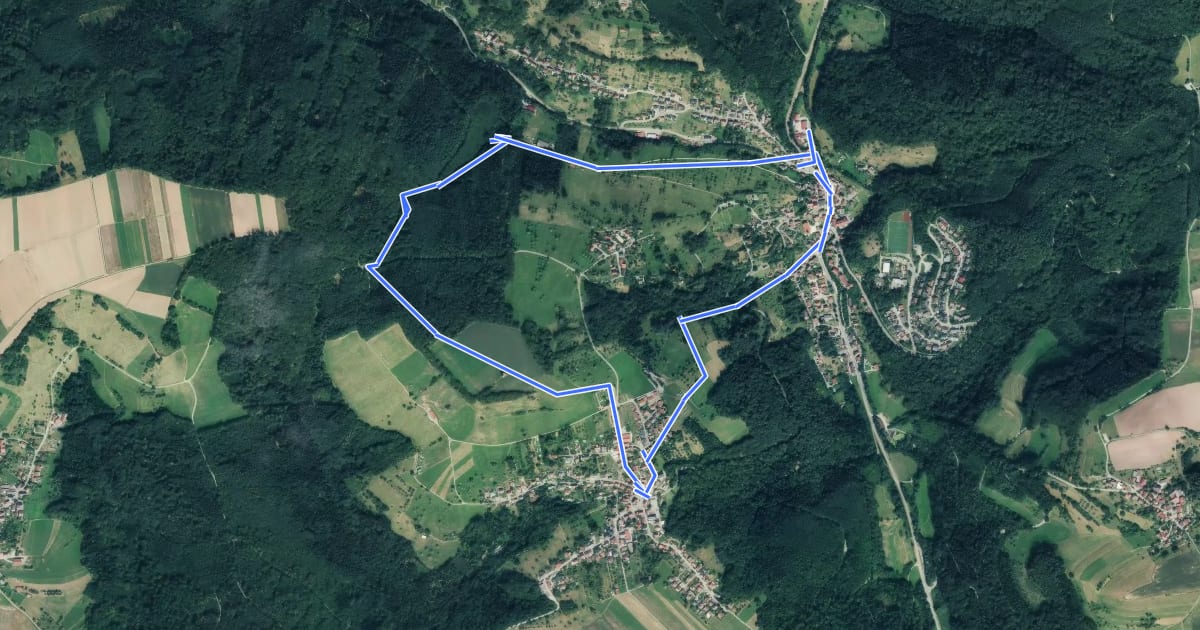 Маршрут Kinderwanderweg на спутниковом снимке