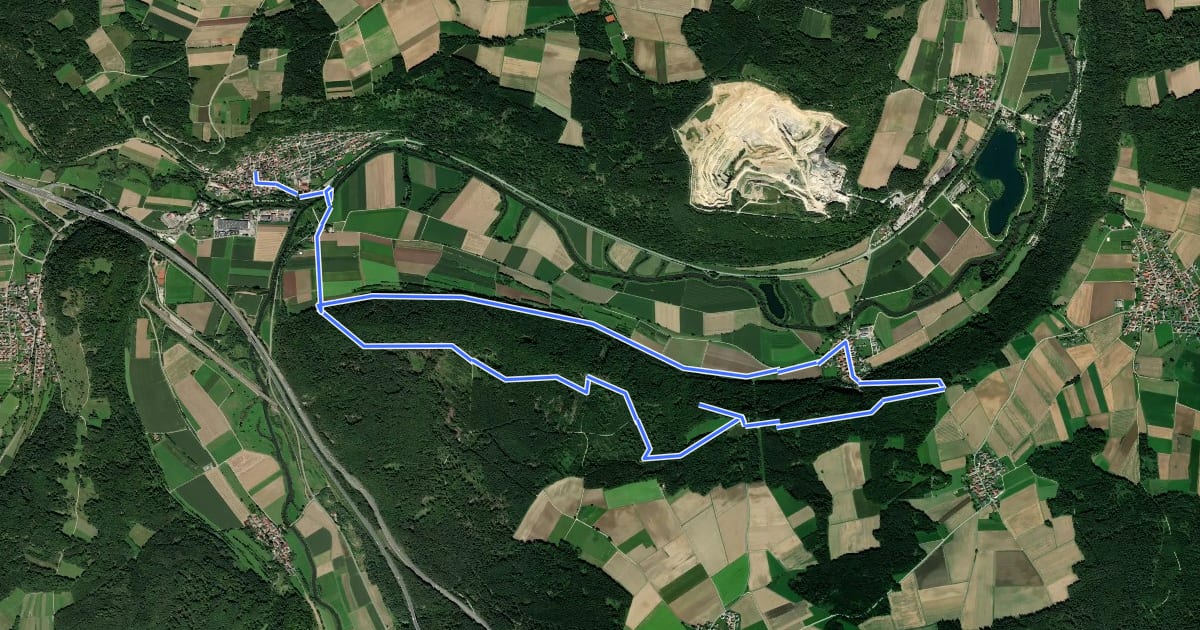 Маршрут Kindinger Burgenweg на спутниковом снимке