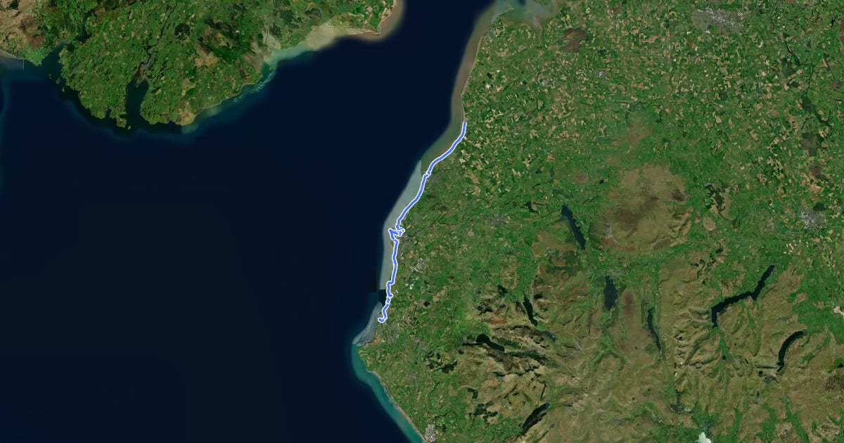 Маршрут King Charles III England Coast Path: Allonby to Whitehaven на спутниковом снимке