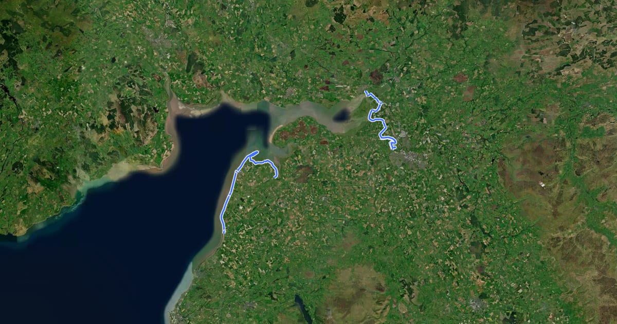 Маршрут King Charles III England Coast Path: Gretna to Allonby на спутниковом снимке
