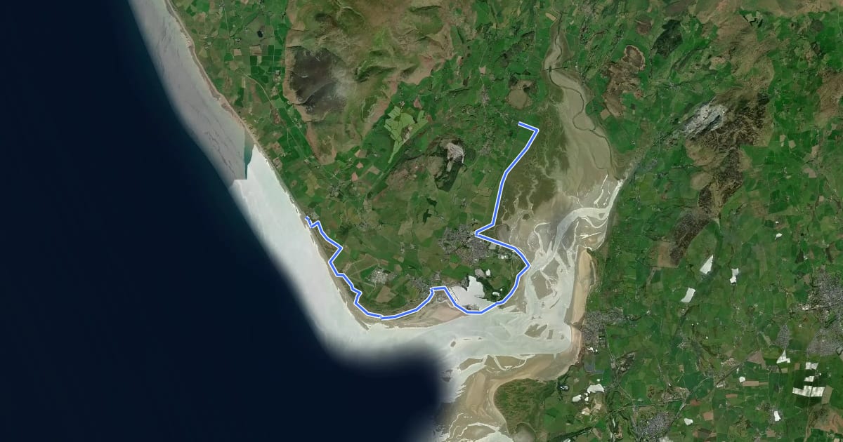 Маршрут King Charles III England Coast Path: Silecroft to Silverdale на спутниковом снимке