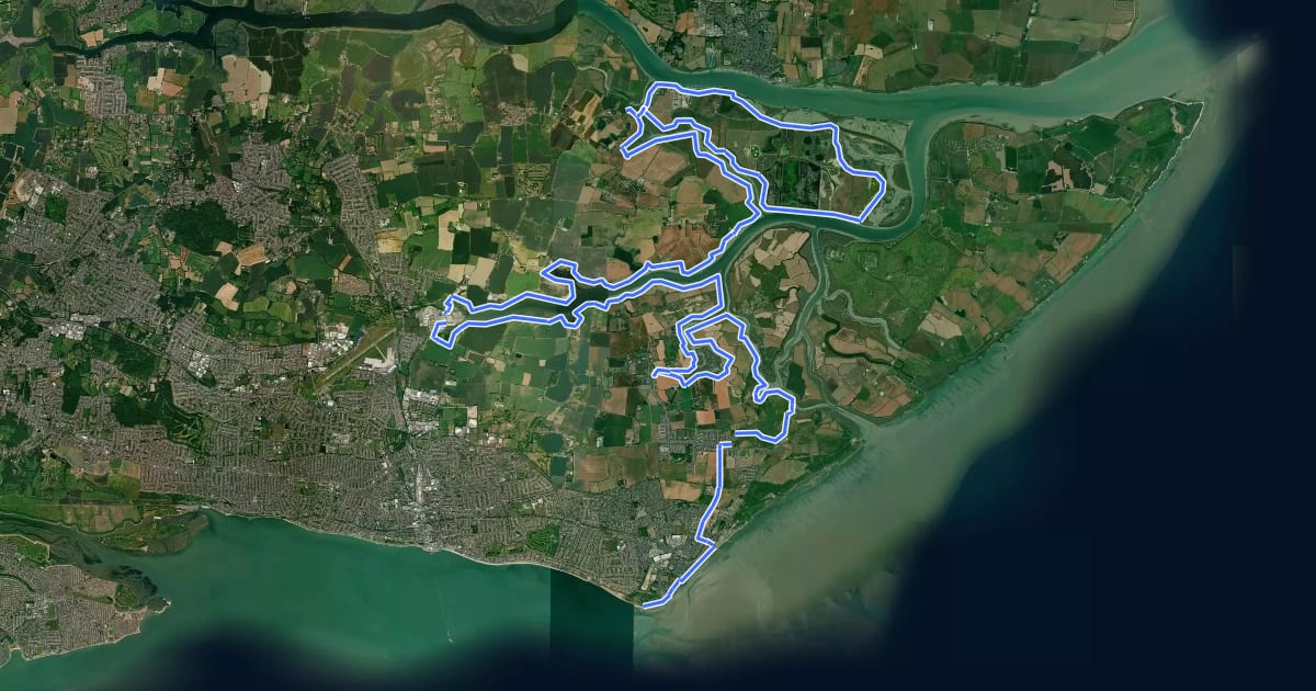 Маршрут King Charles III England Coast Path: Southend-on-Sea to Wallasea Island на спутниковом снимке