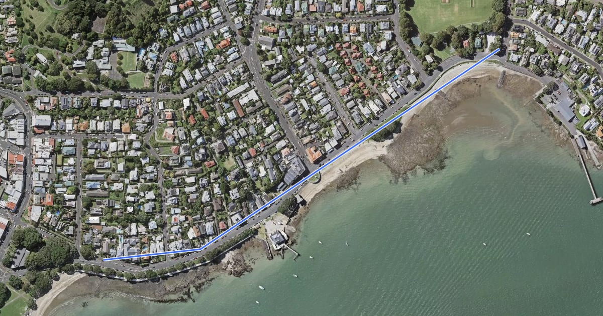 Маршрут King Edward Parade Shared Path на спутниковом снимке