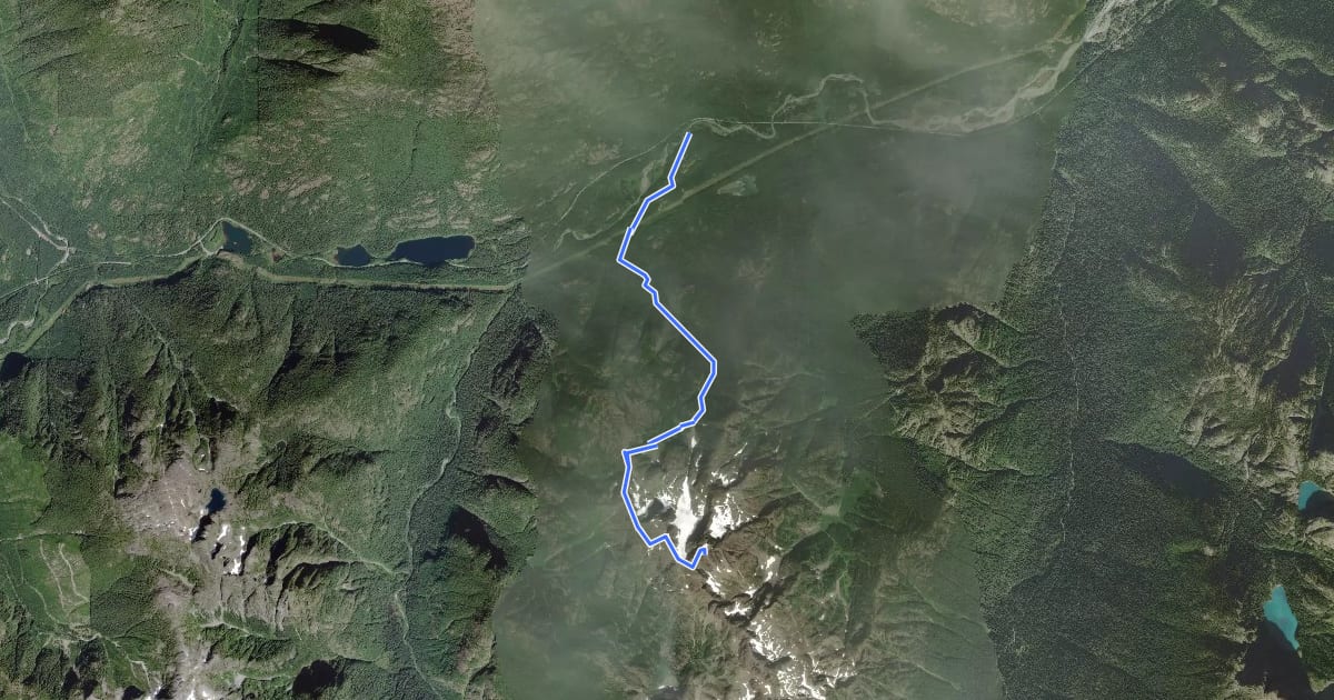 Маршрут King's Peak Trail на спутниковом снимке