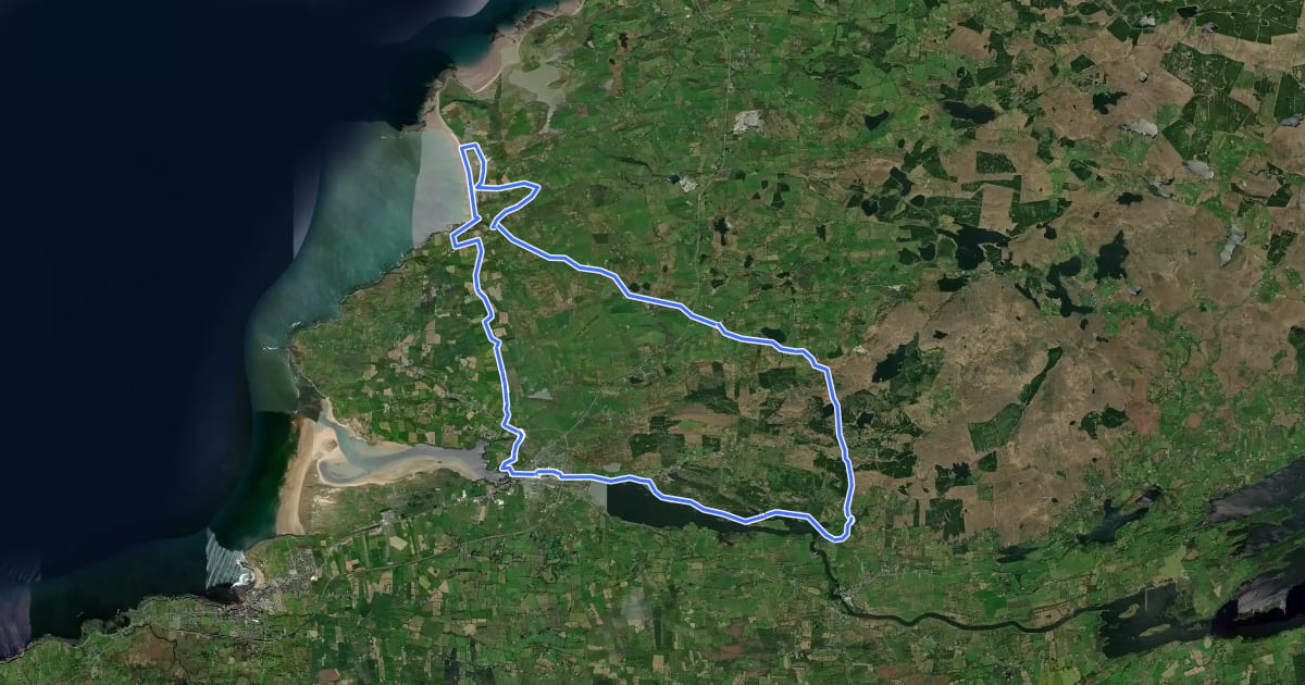 Маршрут Kingfisher Cycle Trail - Ballyshannon - Rossnowlagh - Belleek (Ride 4) на спутниковом снимке
