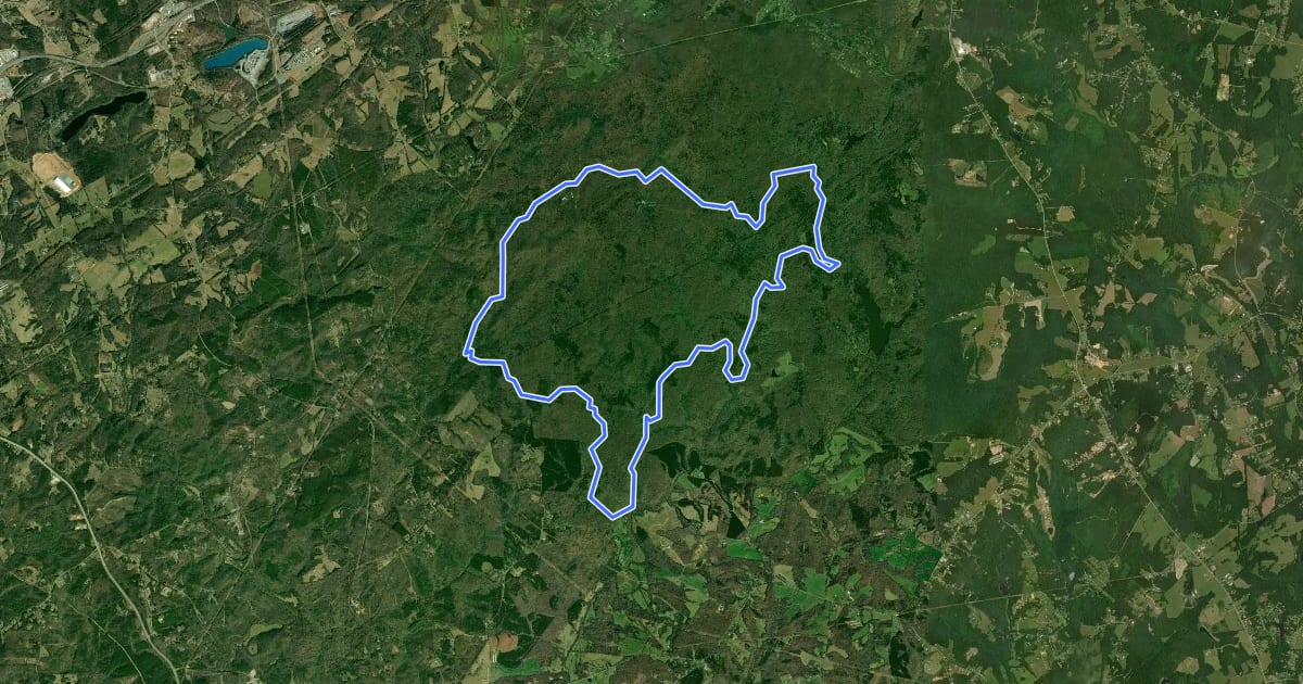 Маршрут Kings Mountain National Recreation Trail на спутниковом снимке