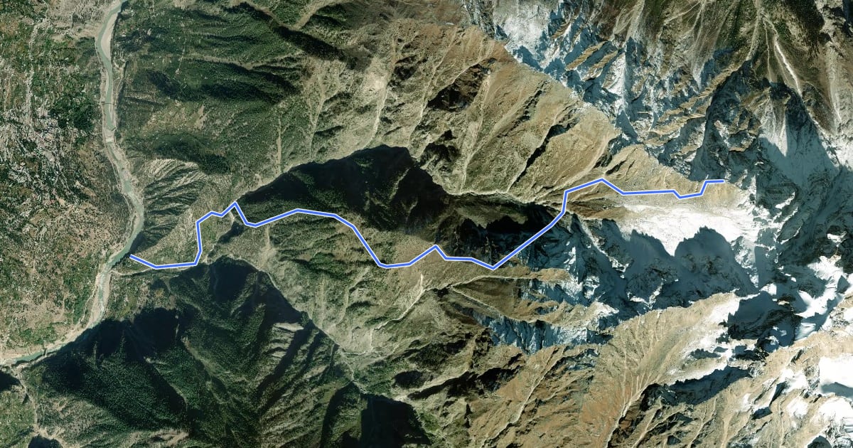 Маршрут Kinnaur Kailash на спутниковом снимке
