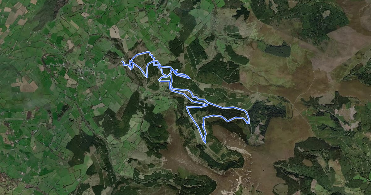Маршрут Kinnitty River Run Route на спутниковом снимке