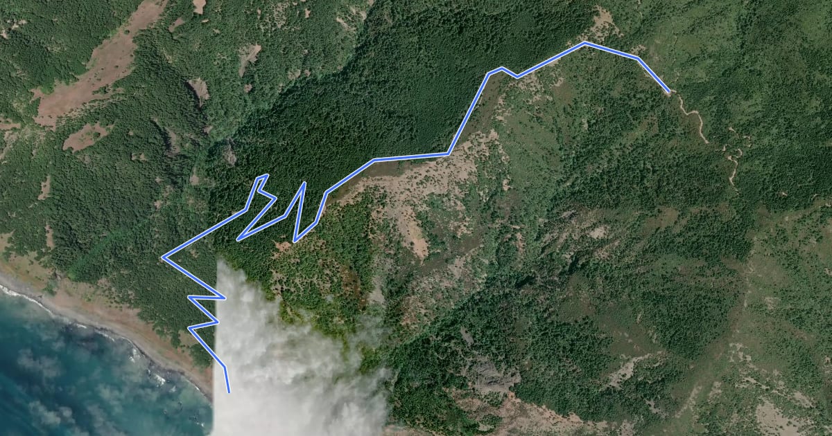 Маршрут Kinsey Ridge Route на спутниковом снимке