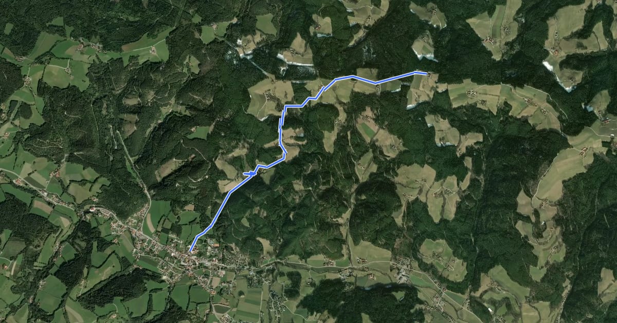 Маршрут Kirchberg - Kirchgraben - Hasleiten - Ödenkirchen на спутниковом снимке