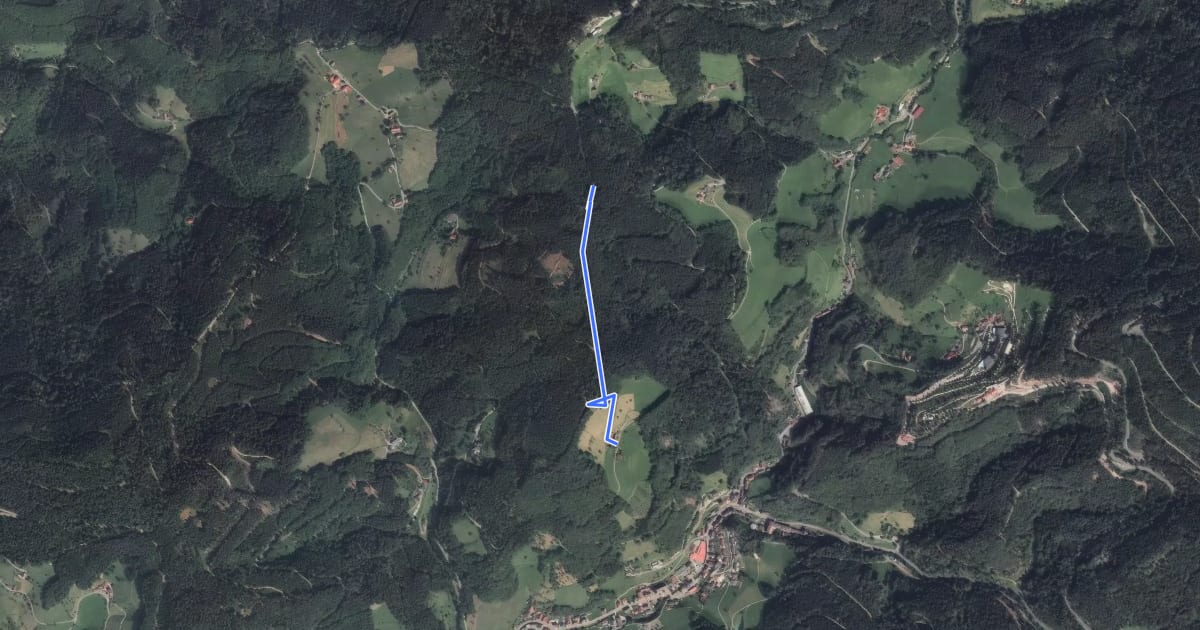 Маршрут Kirchberg - Nockenhofweg на спутниковом снимке